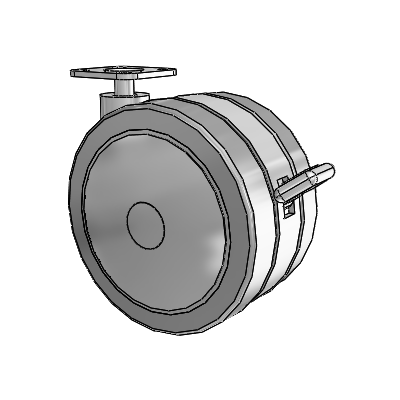 Grey Tech Top Plate Swivel Caster with 4 x 2.25 Thermoplastic Rubber Wheel and Brake