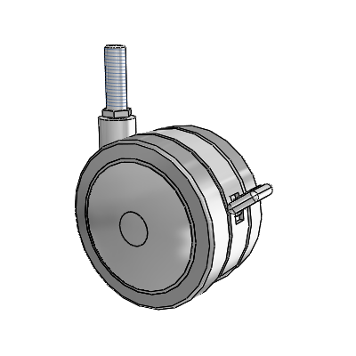 Grey Tech Threaded Stem Swivel Caster with 4 x 2.25 Thermoplastic Rubber Wheel and Brake
