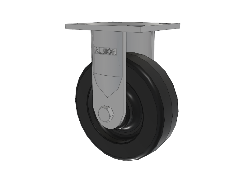 16 Series Top Plate Rigid Caster with 6 x 2 Black Phenolic Resin TM - Phenolic Wheel