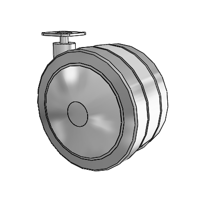 Grey Tech Top Plate Swivel Caster with 5 x 2.7813 Thermoplastic Rubber Wheel