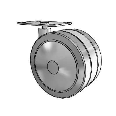 Grey Tech Top Plate Swivel Caster with 5 x 2.7813 Thermoplastic Rubber Wheel