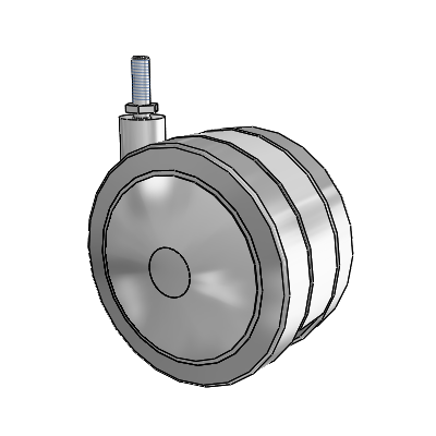 Grey Tech Threaded Stem Swivel Caster with 5 x 2.7813 Thermoplastic Rubber Wheel