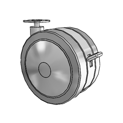 Grey Tech Top Plate Swivel Caster with 5 x 2.7813 Thermoplastic Rubber Wheel and Brake