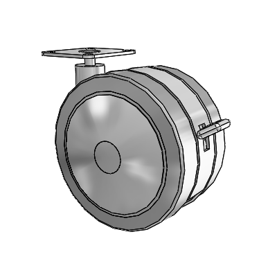 Grey Tech Top Plate Swivel Caster with 5 x 2.7813 Thermoplastic Rubber Wheel and Brake