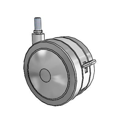 Grey Tech Threaded Stem Swivel Caster with 5 x 2.7813 Thermoplastic Rubber Wheel and Brake