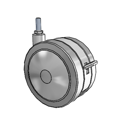 Grey Tech Threaded Stem Swivel Caster with 5 x 2.7813 Thermoplastic Rubber Wheel and Brake