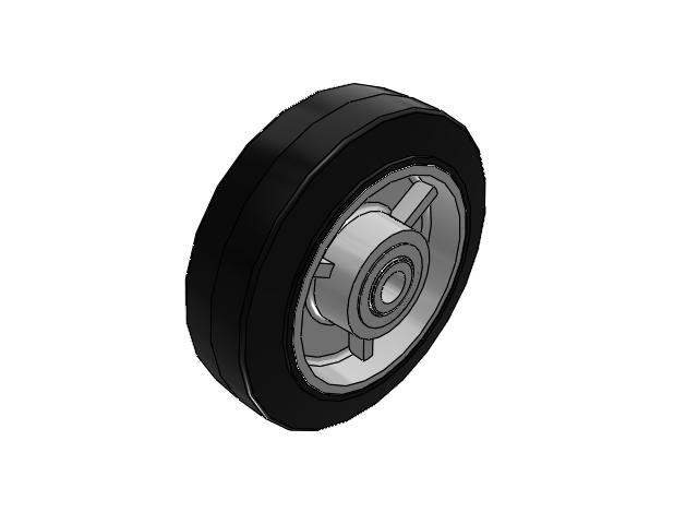 MD Rubber on Aluminum 5 x 1-1/2 Wheel with Straight Bearing