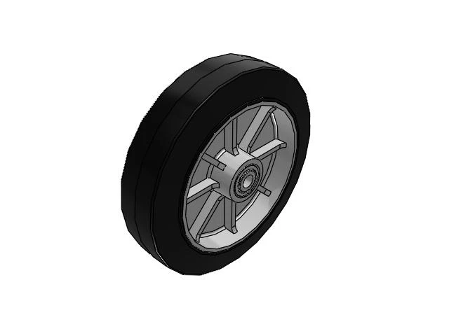 MD Rubber on Aluminum 8 x 2 Wheel with Straight Bearing