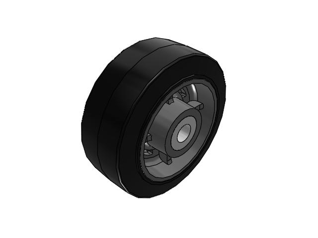 MH Rubber on Cast Iron 5 x 2 Wheel with Straight Bearing