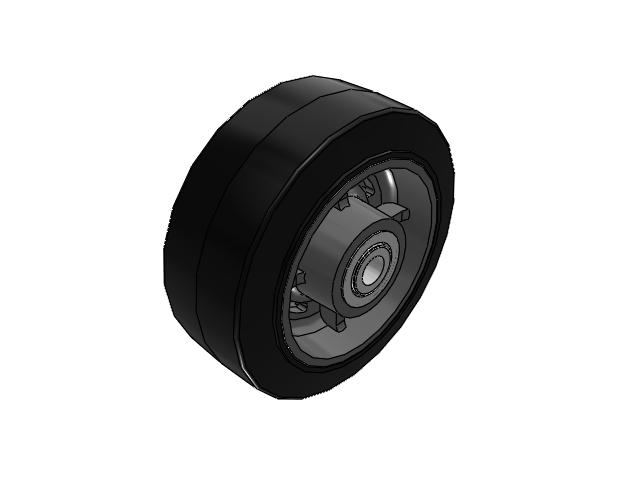 MH Rubber on Cast Iron 5 x 2 Wheel with Straight Bearing