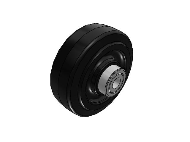 MR Rubber on Cast Iron 4 x 1-1/2 Wheel with Straight Roller Bearing