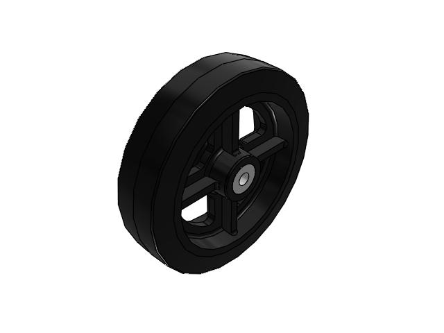 MR Rubber on Cast Iron 8 x 2 Wheel with Straight Roller Bearing
