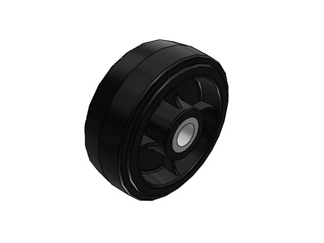 MR Rubber on Cast Iron 8 x 3 Wheel with Straight Roller Bearing
