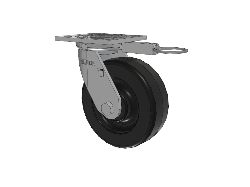 16 Series Top Plate Swivel Caster with 6 x 2 Black Phenolic Resin TM - Phenolic Wheel