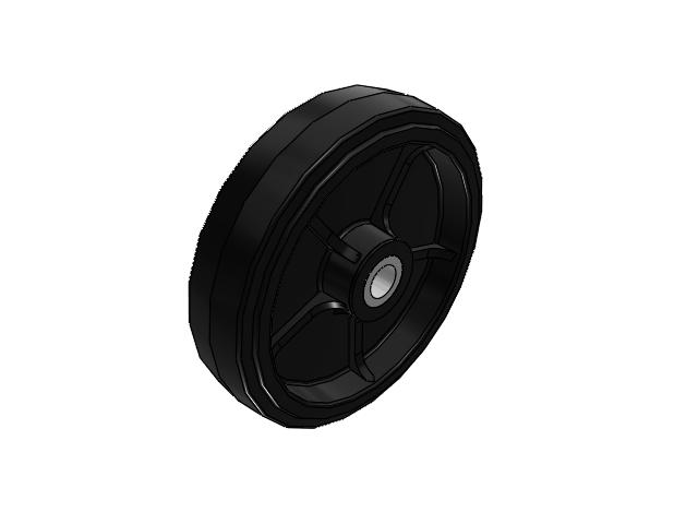 MR Rubber on Cast Iron 12 x 3 Wheel with Straight Roller Bearing