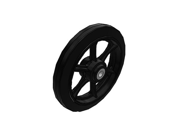 MR Rubber on Cast Iron 18 x 3 Wheel with Straight Roller Bearing