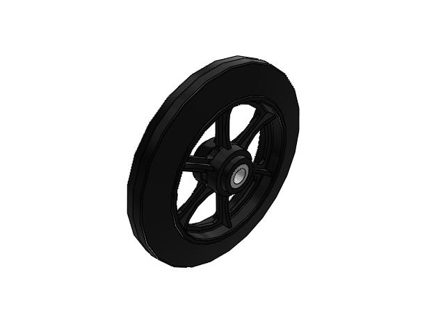 MR Rubber on Cast Iron 20 x 3 Wheel with Straight Roller Bearing