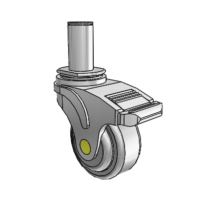 Next Generation Grip Ring Swivel Caster with 3 x 1.25 QuikStart Wheel and Directional Lock Brake
