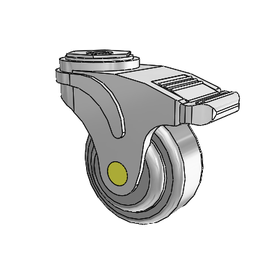 Next Generation Antistatic Hollow Kingpin Swivel Caster with 3 x 1.25 QuikStart Wheel and Directional Lock Brake