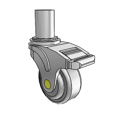 Next Generation Round Stem Swivel Caster with 3 x 1.25 QuikStart Wheel and Directional Lock Brake