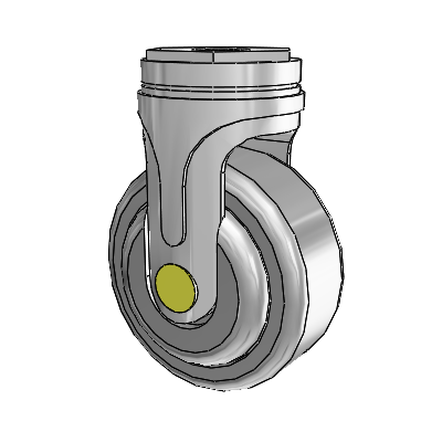 Next Generation Antistatic Hollow Kingpin (Rigid) Caster with 3 x 1.25 QuikStart Wheel