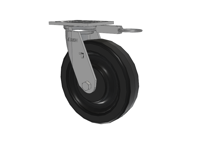 16 Series Top Plate Swivel Caster with 8 x 2 Black Phenolic Resin TM - Phenolic Wheel