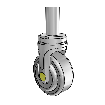 Next Generation Round Stem Swivel Caster with 3 x 1.25 QuikStart Wheel