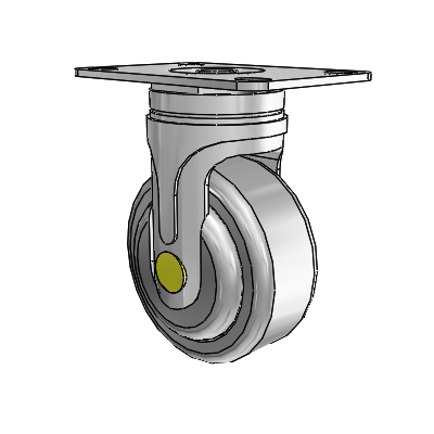Next Generation Antistatic Top Plate Rigid Swivel Caster with 3 x 1.25 QuikStart Wheel