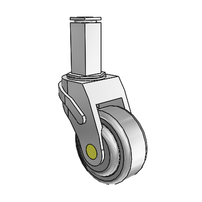 Next Generation Square Stem Swivel Caster with 3 x 1.25 QuikStart Wheel
