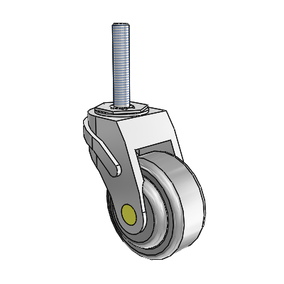 Next Generation Threaded Stem Swivel Caster with 3 x 1.25 QuikStart Wheel