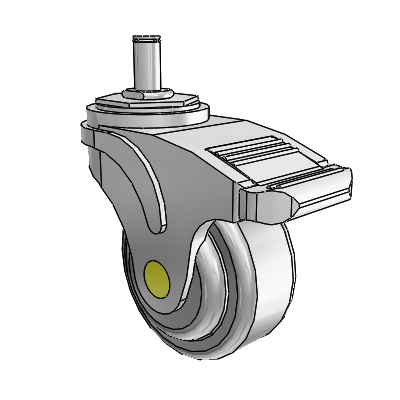 Next Generation Antistatic Grip Ring Stem Swivel Caster with 3 x 1.25 QuikStart Wheel and Total Lock Brake