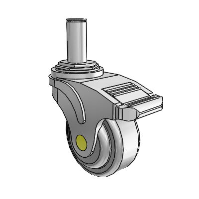 Next Generation Grip Ring Swivel Caster with 3 x 1.25 QuikStart Wheel and Total Lock Brake