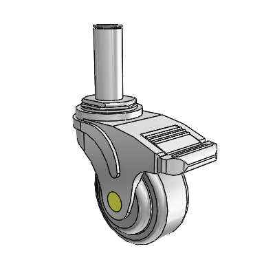 Next Generation Antistatic Grip Ring Stem Swivel Caster with 3 x 1.25 QuikStart Wheel and Total Lock Brake