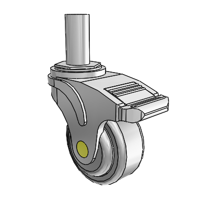 Next Generation Round Stem Swivel Caster with 3 x 1.25 QuikStart Wheel and Total Lock Brake