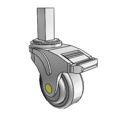 Next Generation Square Stem Swivel Caster with 3 x 1.25 QuikStart Wheel and Total Lock Brake