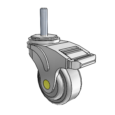 Next Generation Threaded Stem Swivel Caster with 3 x 1.25 QuikStart Wheel and Total Lock Brake