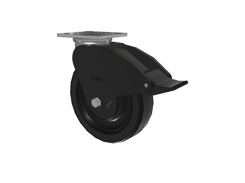 16 Series Top Plate Swivel Caster with 8 x 2 Black Phenolic Resin TM - Phenolic Wheel and Total Lock Brake