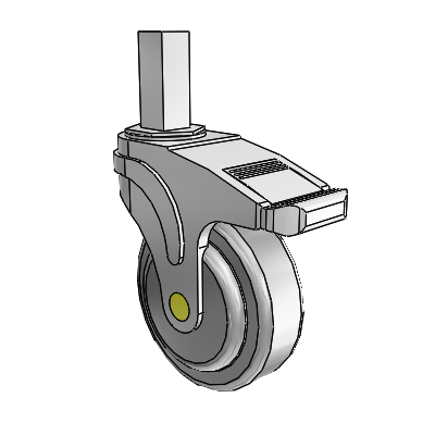 Next Generation Square Stem Swivel Caster with 4 x 1.25 QuikStart Wheel and Directional Lock Brake
