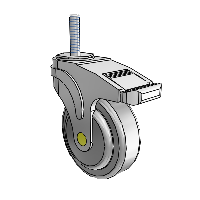 Next Generation Threaded Stem Swivel Caster with 4 x 1.25 QuikStart Wheel and Directional Lock Brake