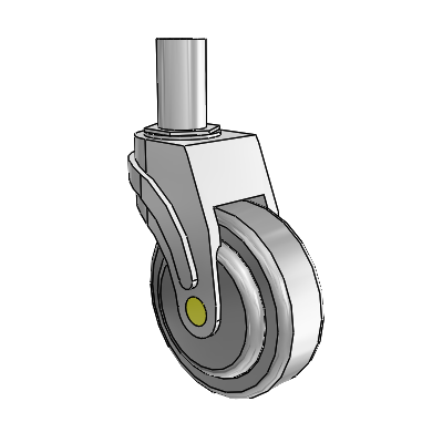 Next Generation Round Stem Swivel Caster with 4 x 1.25 QuikStart Wheel