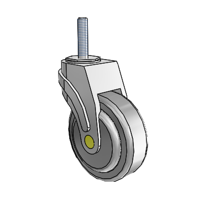 Next Generation Threaded Stem Swivel Caster with 4 x 1.25 QuikStart Wheel