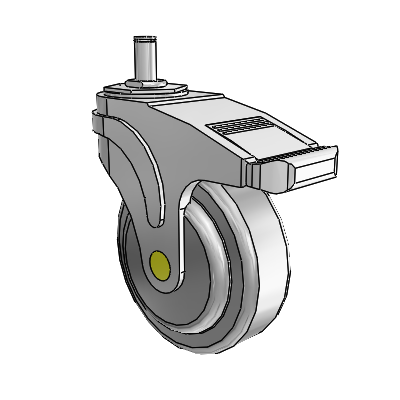 Next Generation Antistatic Grip Ring Stem Swivel Caster with 4 x 1.25 QuikStart Wheel and Total Lock Brake