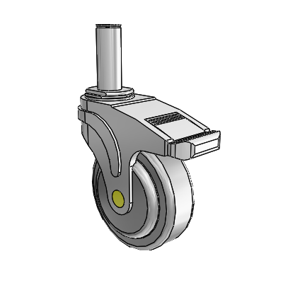 Next Generation Antistatic Grip Ring Stem Swivel Caster with 4 x 1.25 QuikStart Wheel and Total Lock Brake