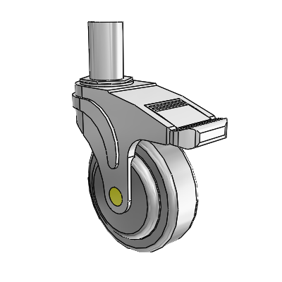 Next Generation Round Stem Swivel Caster with 4 x 1.25 QuikStart Wheel and Total Lock Brake