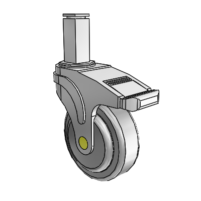 Next Generation Square Stem Swivel Caster with 4 x 1.25 QuikStart Wheel and Total Lock Brake