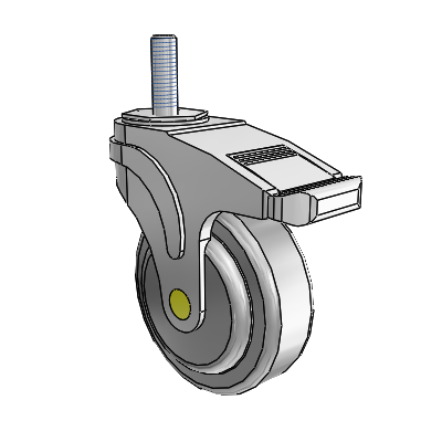Next Generation Threaded Stem Swivel Caster with 4 x 1.25 QuikStart Wheel and Total Lock Brake
