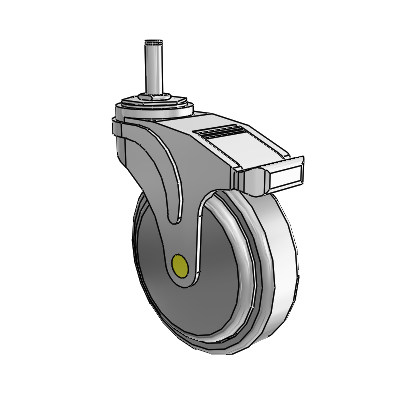 Next Generation Grip Ring Swivel Caster with 5 x 1.25 QuikStart Wheel and Directional Lock Brake