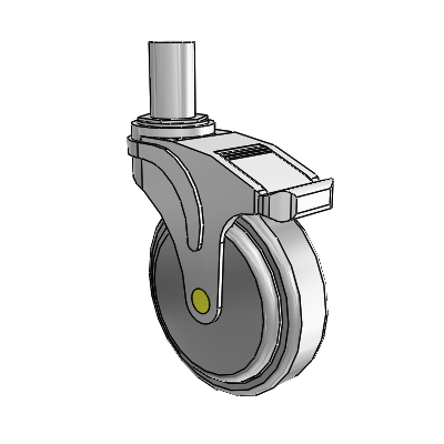 Next Generation Round Stem Swivel Caster with 5 x 1.25 QuikStart Wheel and Directional Lock Brake