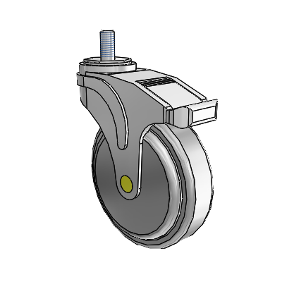 Next Generation Antistatic Threaded Stem Swivel Caster with 5 x 1.25 QuikStart Wheel and Directional Lock Brake