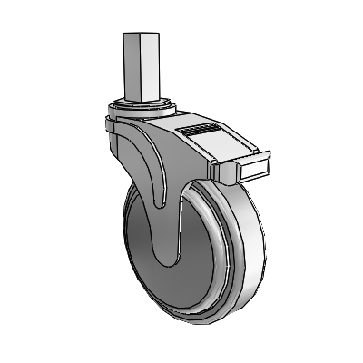 Next Generation Square Stem Rigid Caster with 5 x 1.25 QuikStart Wheel and